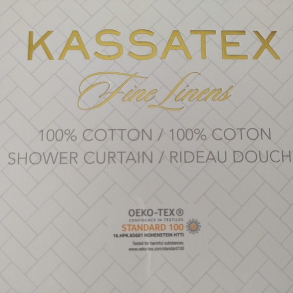 🎁Kassatex Fine Linens Shower Curtain - Diamond Motif - Picture 4 of 4